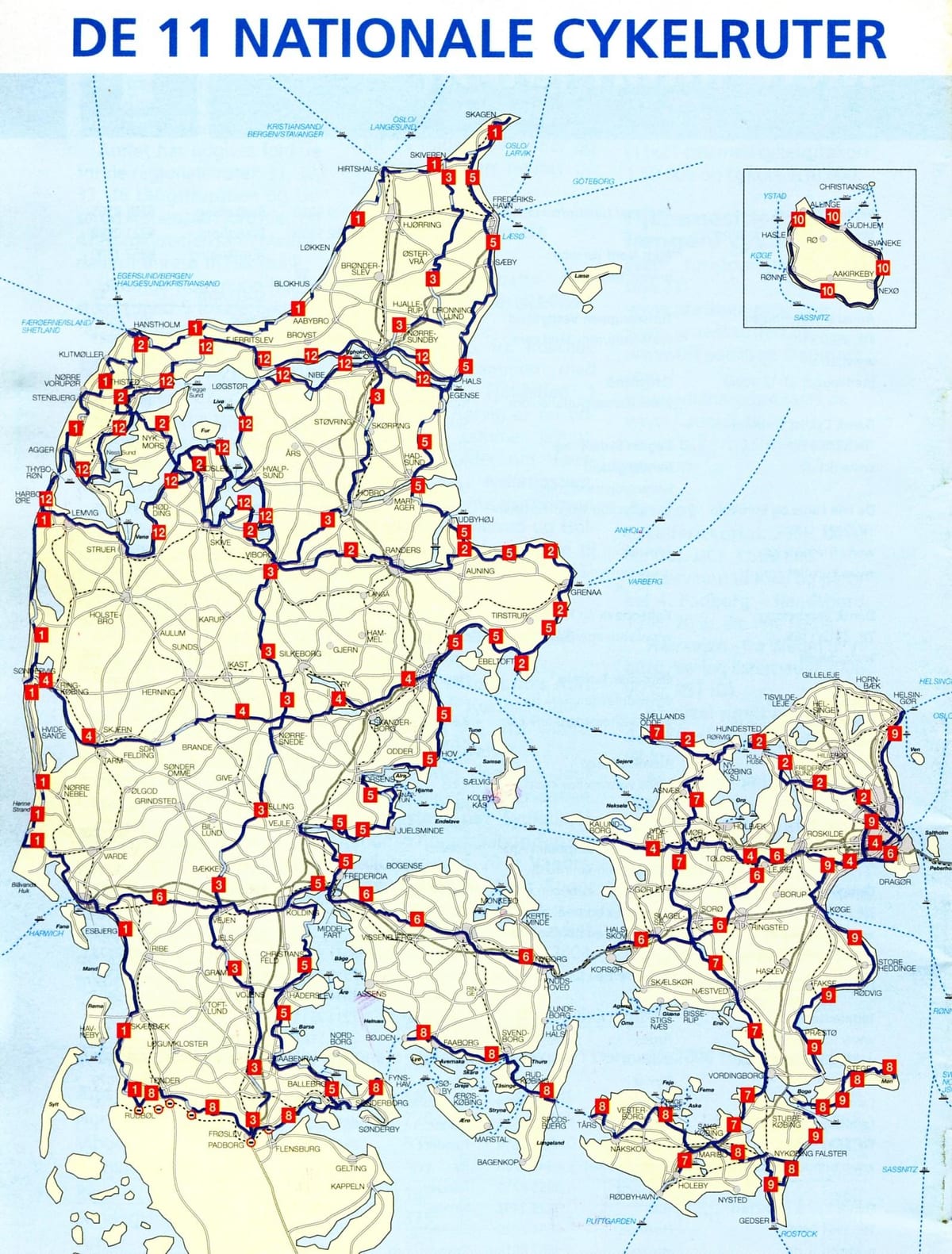 danmörk national hringrás leiðum kort