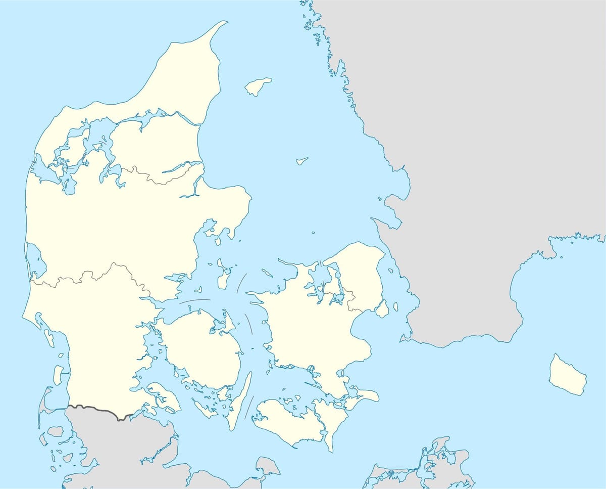 Kort af danmörku vektor
