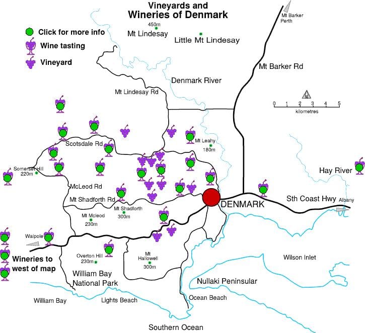Kort af danmörku wineries