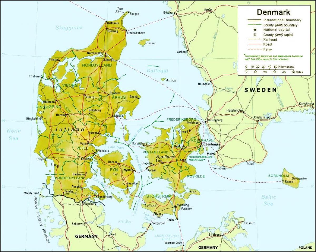 Kort af danmörku landafræði 